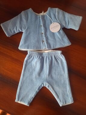 Purebaby Light Blue Baby Jacket & Pants Set